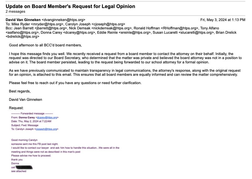 Donna Carey Legal Request